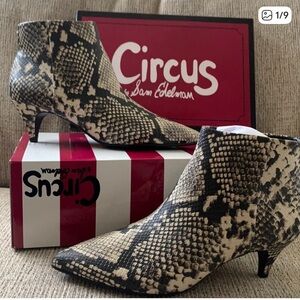 Circus by Sam Edelman Snake Pattern Ankle Booties